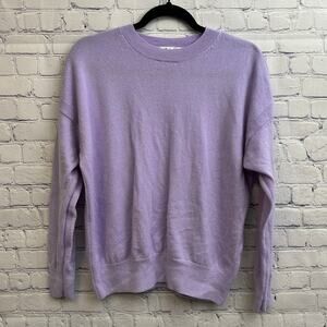 Madewell Cashmere Purple Relaxed Crewneck Sweater Women's Small Soft Basics